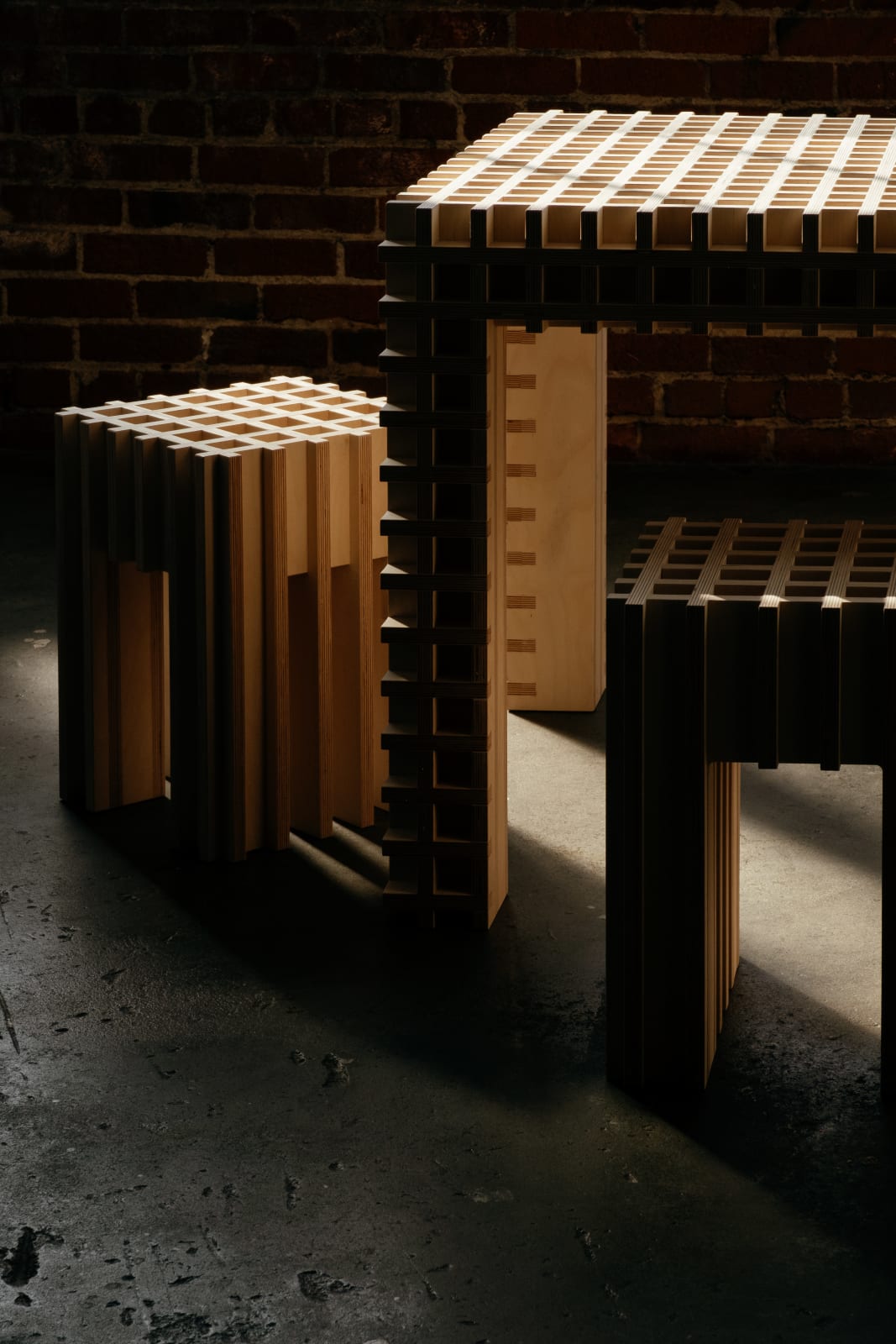 Yvonne Mouser, Colony of Trees (table and two stools), 2026