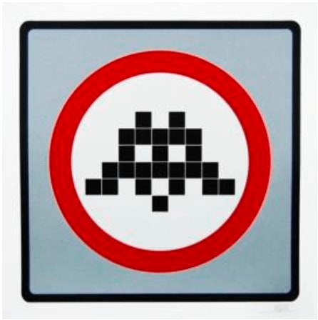 Invader, Warning (Silver), 2012