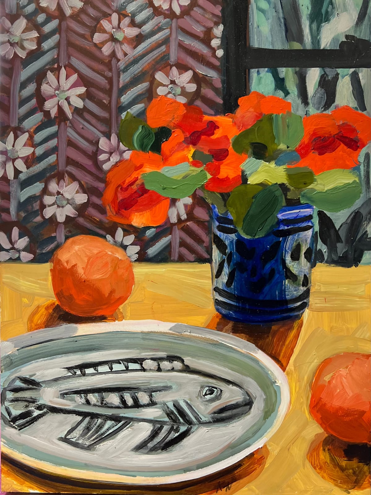 Kate Nielsen, Winter wallpaper with still life arrangement, 2023