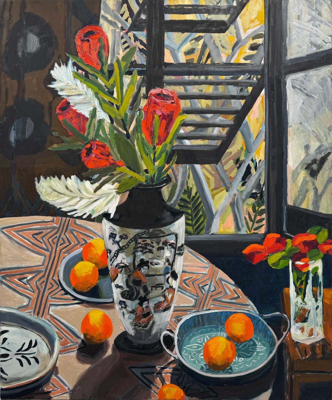 Kate Nielsen, Proteas with Garden view, 2025