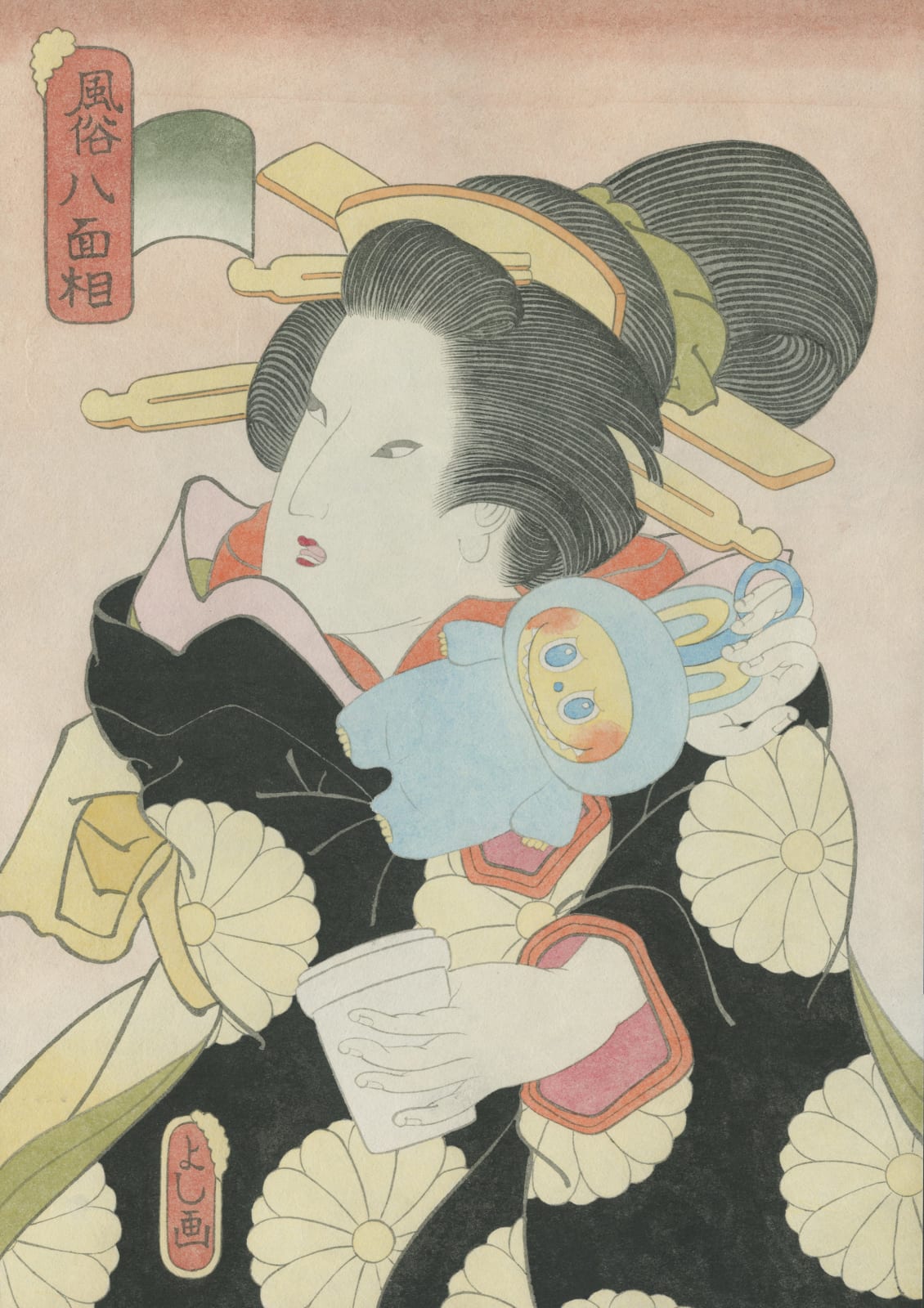 Yoshio Honjo, Fūzoku Hachimensō Labubu blue, 2025