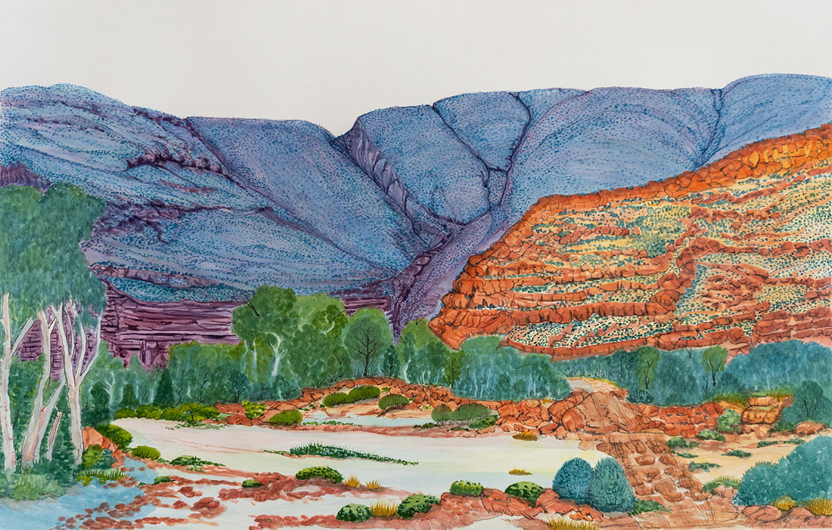 Selma Coulthard, View from Palm Vallery into Boggy Hole (Cat: 8-23), 2023