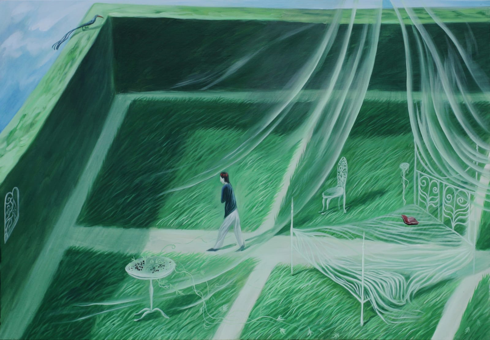 Xueqing Zhu 朱雪晴, What happened in the grass 1 草地里发生了什么 1, 2024