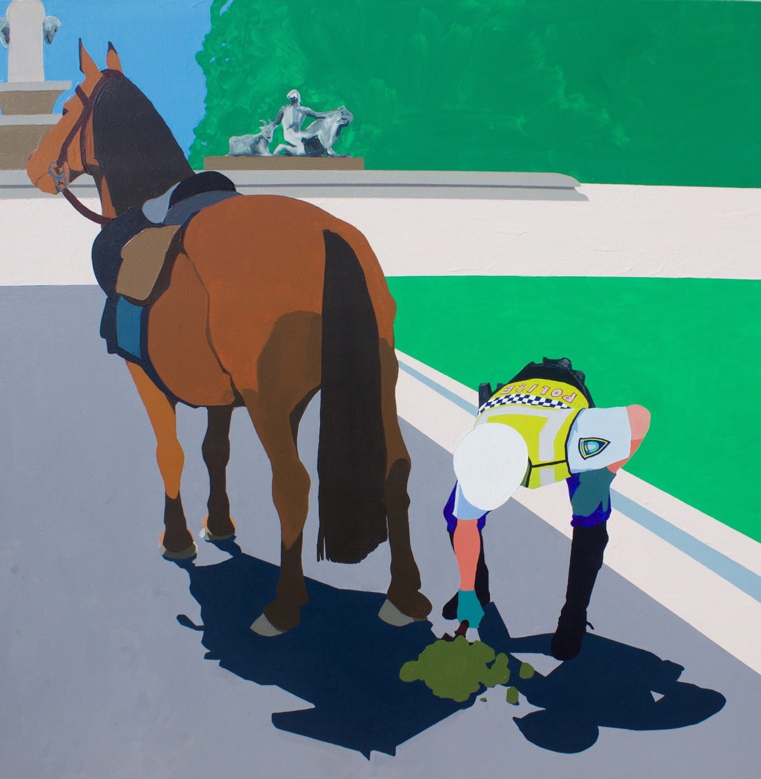 Alex Latham, Police Picking Up Horse Poo in Hyde Park, 2018