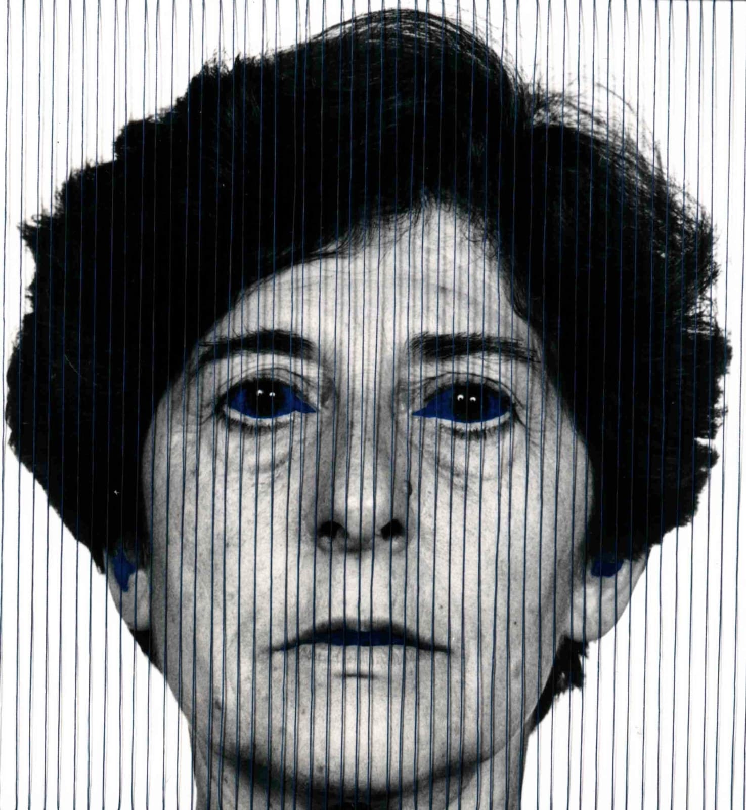 Esther Ferrer, Autoportrait avec des yeux bleus, 1994