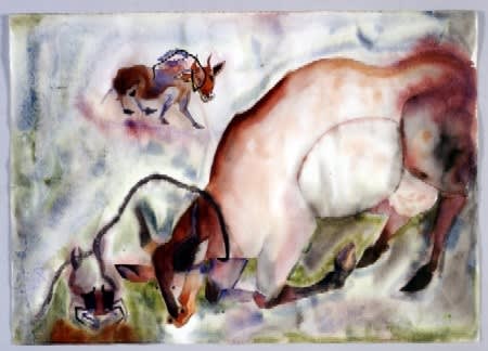 Francis Toledo Vaca Atrapada encre, aquarelle et gouache sur papier 24.8 x 38 cm (disponible) 24.8 x 38 cm (available)