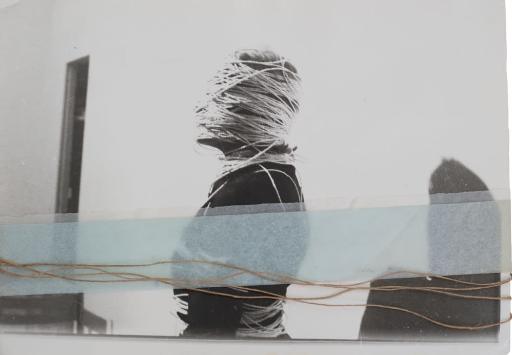 Françoise Janicot L'encoconnage Photographie argentique et collage de papier calque et cordes 24 x 18 cm