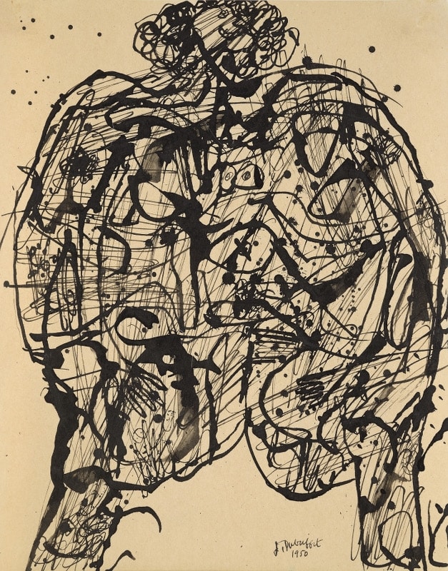 Jean Dubuffet Corps de dame dessin à l'encre de chine sur papier 27 x 21,3 cm (archives)