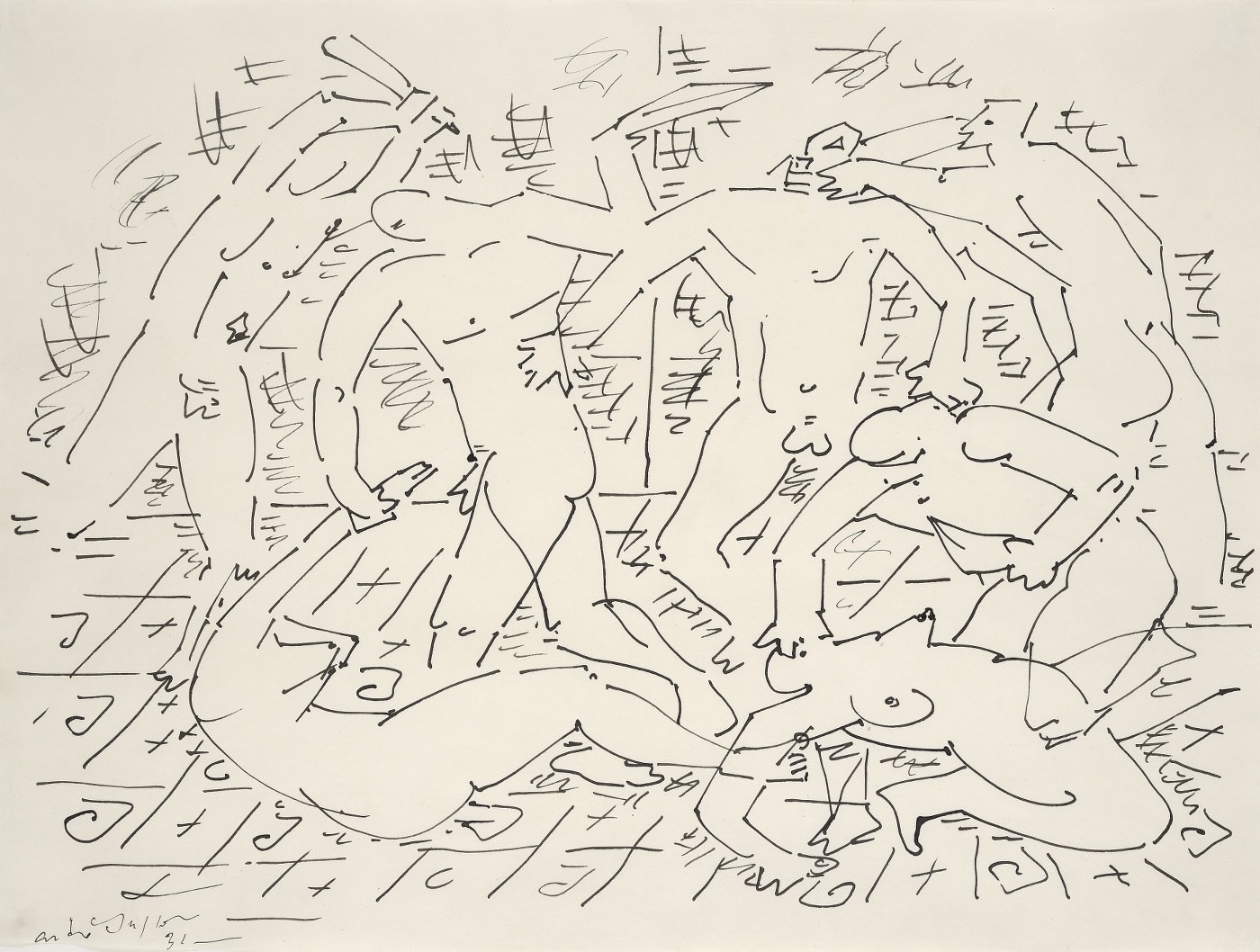 André Masson Massacre dessin à l'encre de chine 35 x 32 cm (disponible) 35 x 32 cm (available)