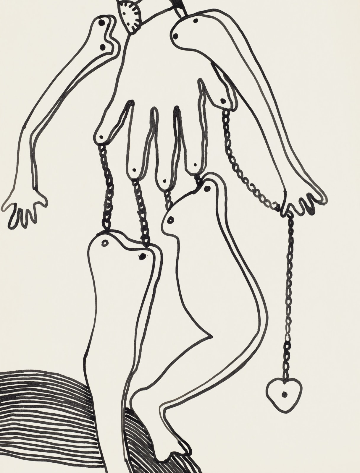 Kiki Kogelnik Untitled (Figure) Encre sur papier 58 x 38 cm 22 3/8 x 15 inches
