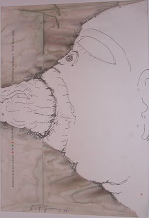 Sébastien Pignon Série des dessins enveloppes dessin au crayon, feutre, aquarelle et encre 23 x 16 cm