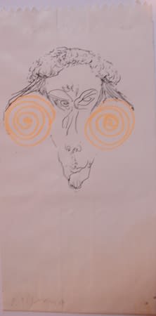 Sébastien Pignon Série des dessins-enveloppes crayon, feutre, aquarelle et encre sur papier 23,5 x 12 cm 3 3/8 by 2 1/2 in.