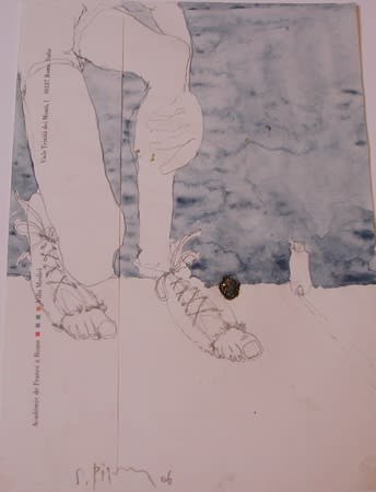 Sébastien Pignon Série des dessins enveloppes crayon, feutre, aquarelle et encre 23.8 x 16.1 cm 31 7/8 by 39 3/8 in.