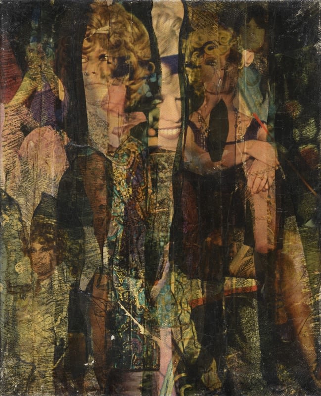 Gil Joseph Wolman Sans titre (Brigitte Bardot) art scotch sur toile 27 x 22 cm