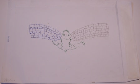 Sébastien Pignon Série des dessins-enveloppes crayon, feutre, aquarelle et encre sur papier 29,8 x 45,2 cm