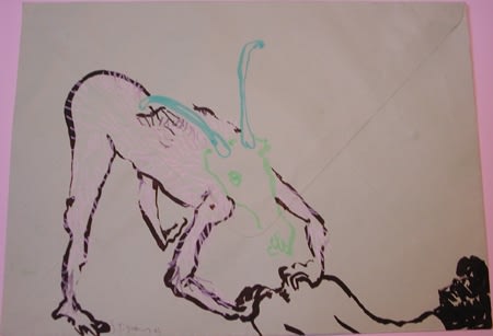 Sébastien Pignon Série des dessins-enveloppes crayon, feutre, aquarelle et encre sur papier 22,7 x 31 cm 12 5/8 by 9 1/2 in.