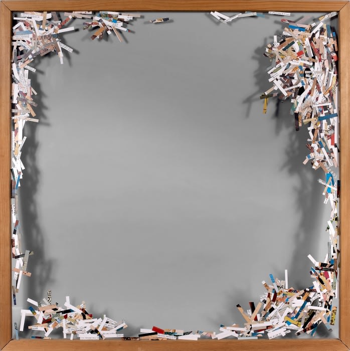 Gil Joseph Wolman L'érotisme Japonais montage de papiers découpés entre deux feuilles de plexiglas 94,5 x 94,5 cm (disponible) 94,5 x 94,5 cm (available)