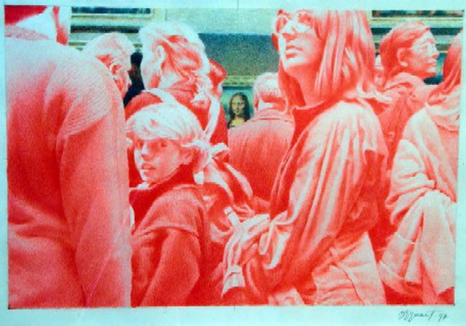 Erik Boulatov La Joconde I aquarelle sur papier 22 x 33 cm (disponible) 22 x 33 cm (available)