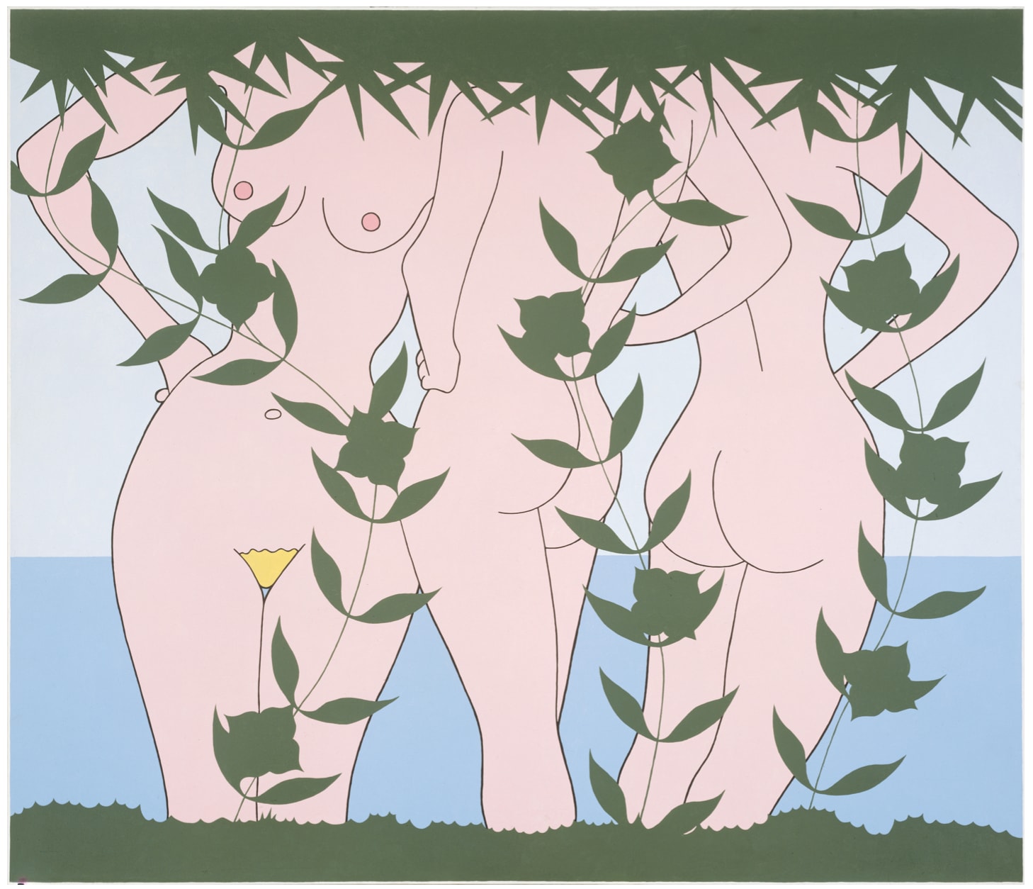 John Wesley, Seascape with Frieze of Girls II, 1985