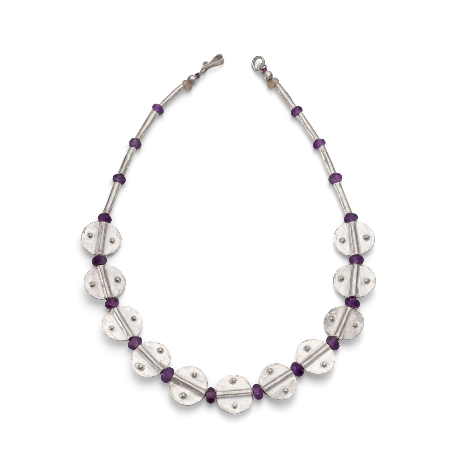 Guy Royle, Necklace - Amethyst, Agate and Silver, 2021