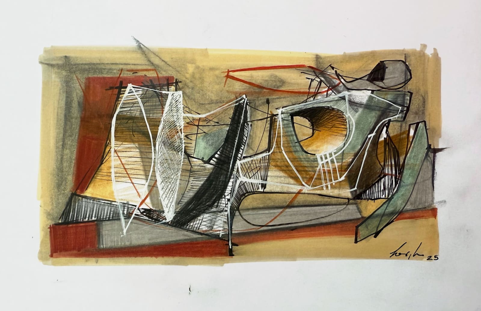 Leigh Davis, Reclining Figure on Red Blanket, 2025