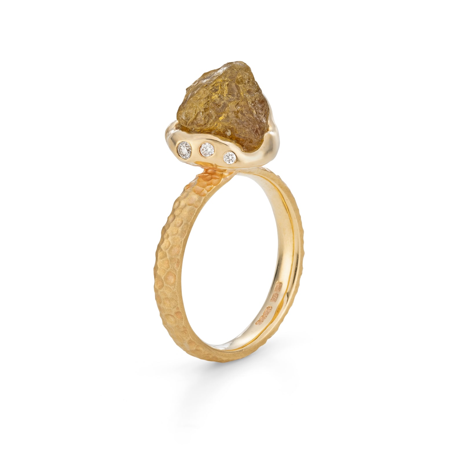 Ed Wilson, 9ct Gold 6ct Rough Grossular with Diamonds | Size N, 2024