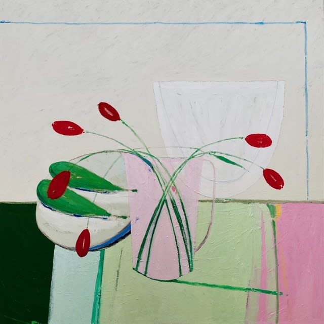 Martha Holmes, Summer Table - Tulips, Pears and Bowl, 2025