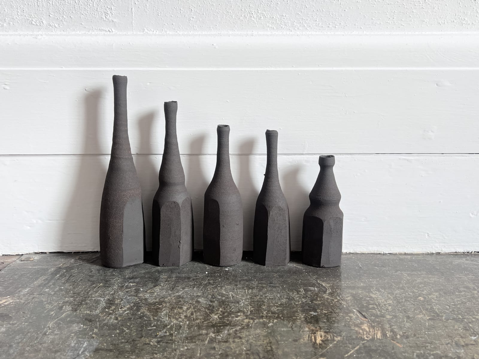 Akiko Hirai, Black Still Life Bottle Set of Five B, 2024
