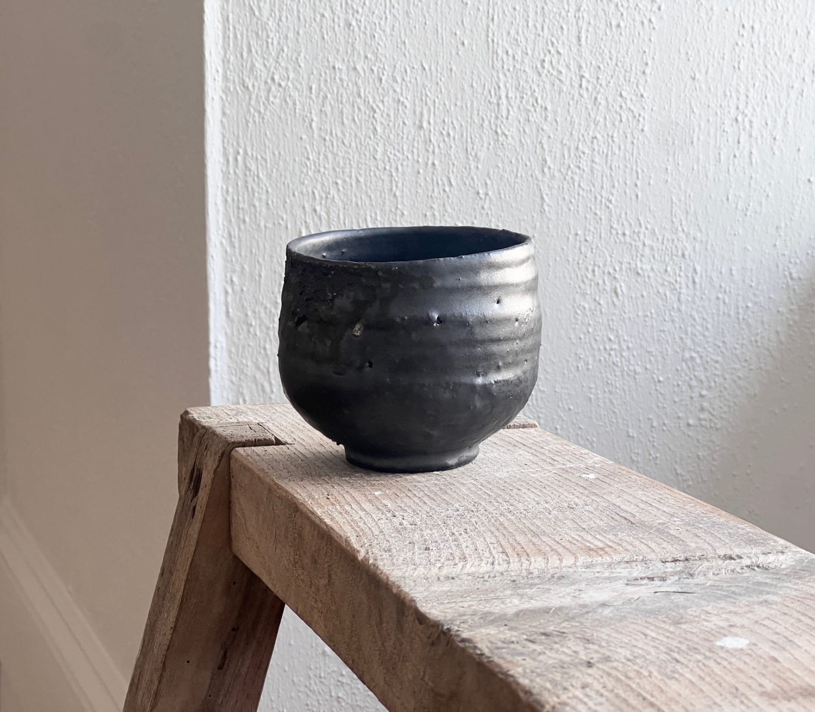 Akiko Hirai, Black Teabowl with Wood Ash 'Milky Way I', 2024