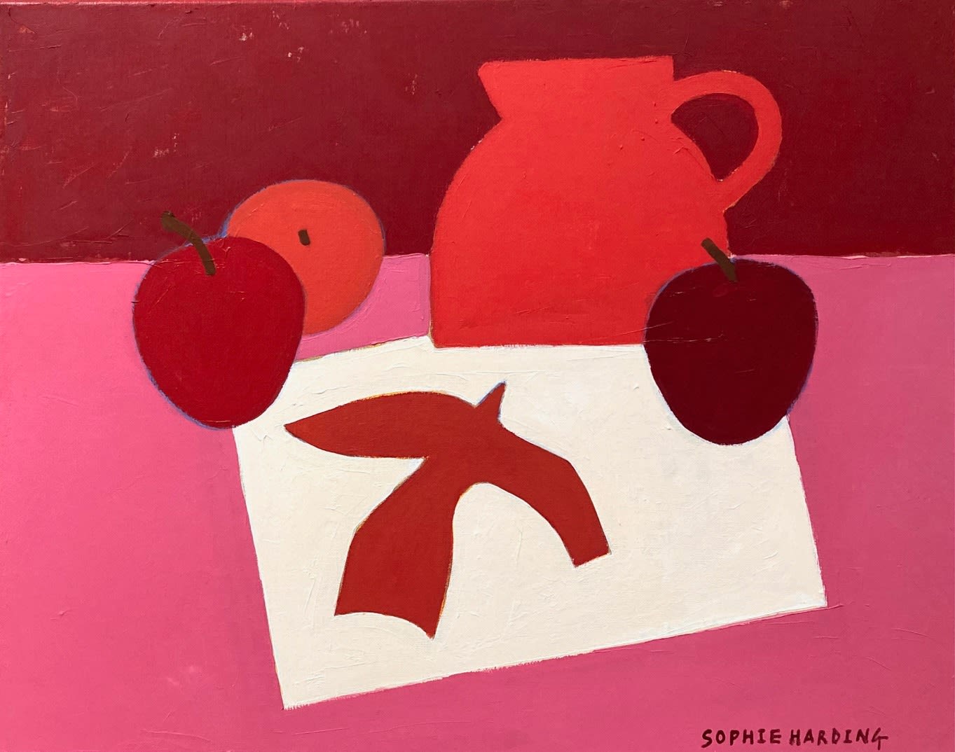Sophie Harding, Jug, Apples and Bird Print, 2025