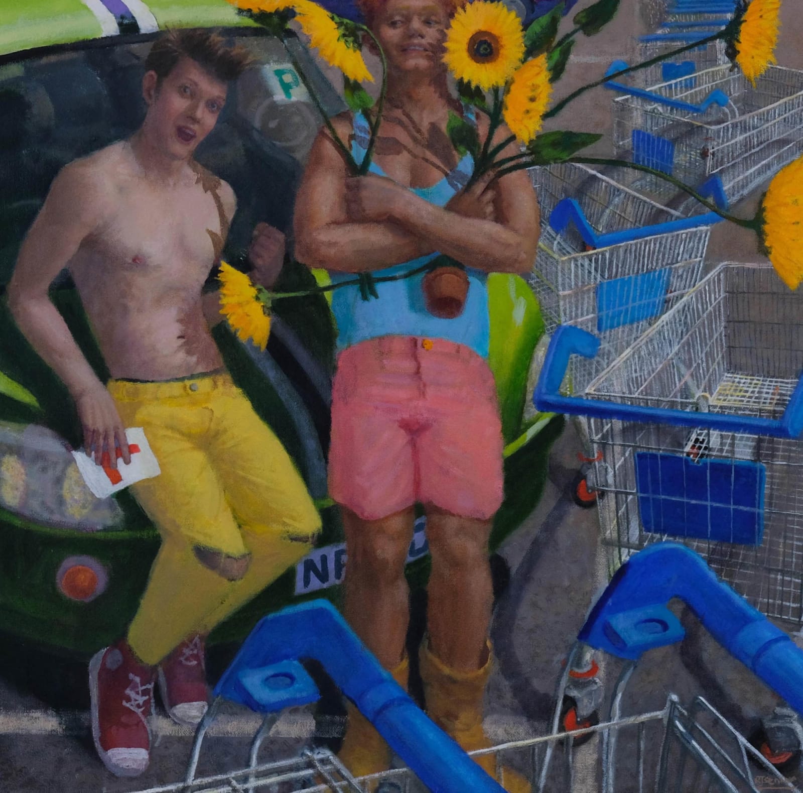 Robert Senior, Car Park with Fake Flowers
