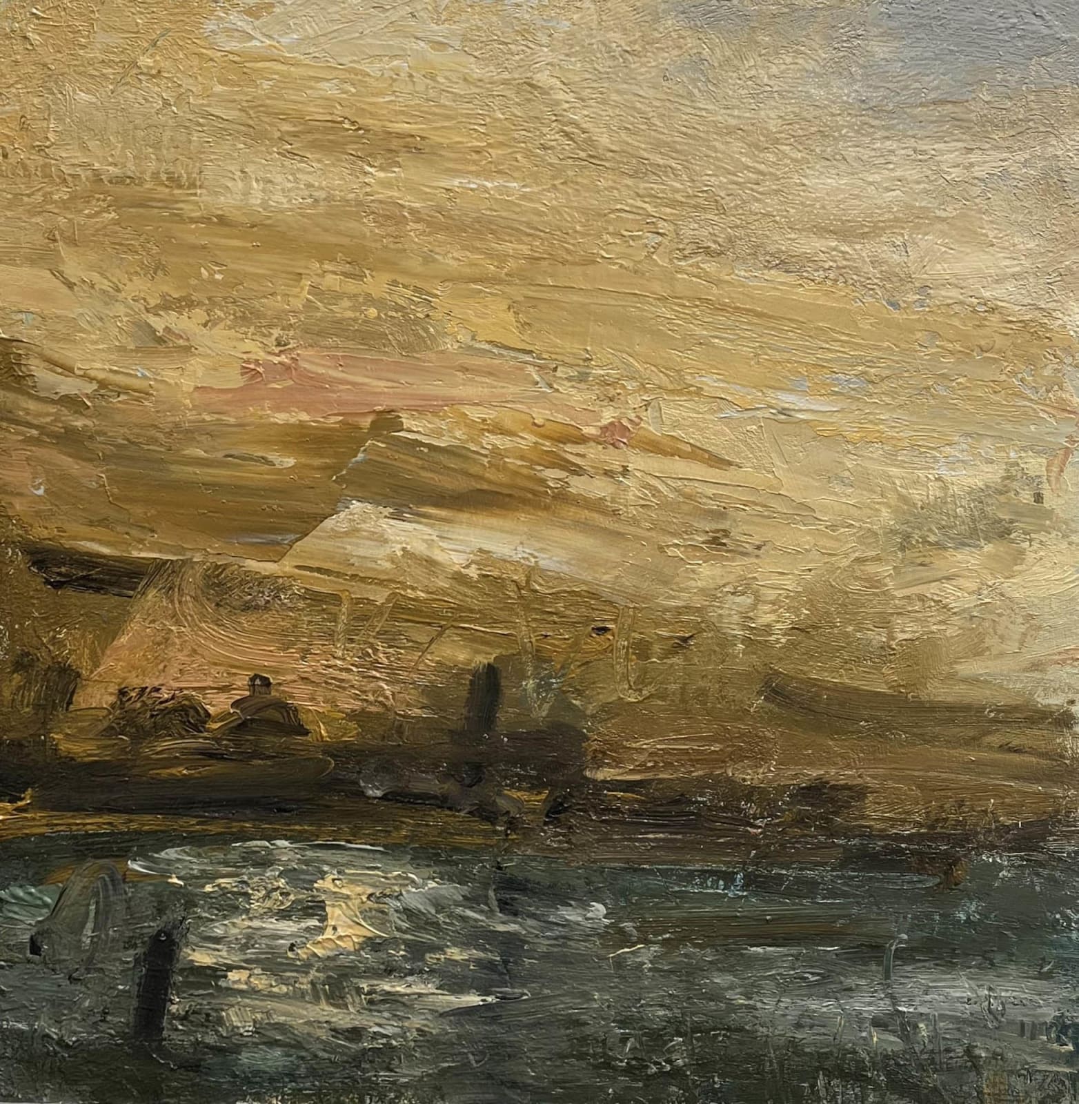 Louise Balaam, Gold and Sea Green (Venetian Sky)