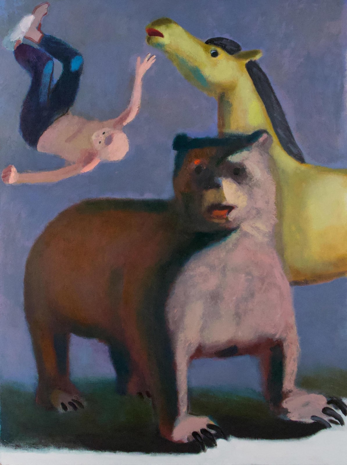 Charles Williams, Falling Man with Bear and Horse V3