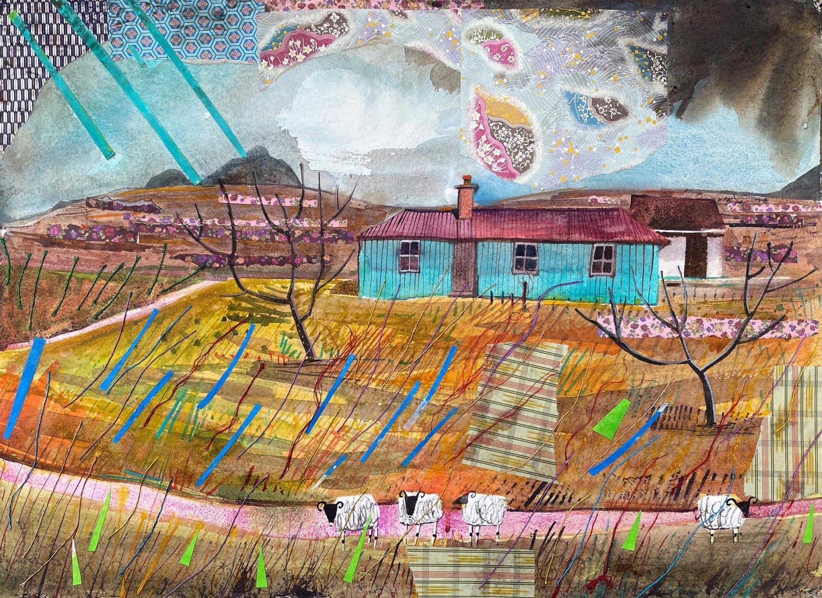 Jenny Wheatley, Highland Hut in Stormy Weather