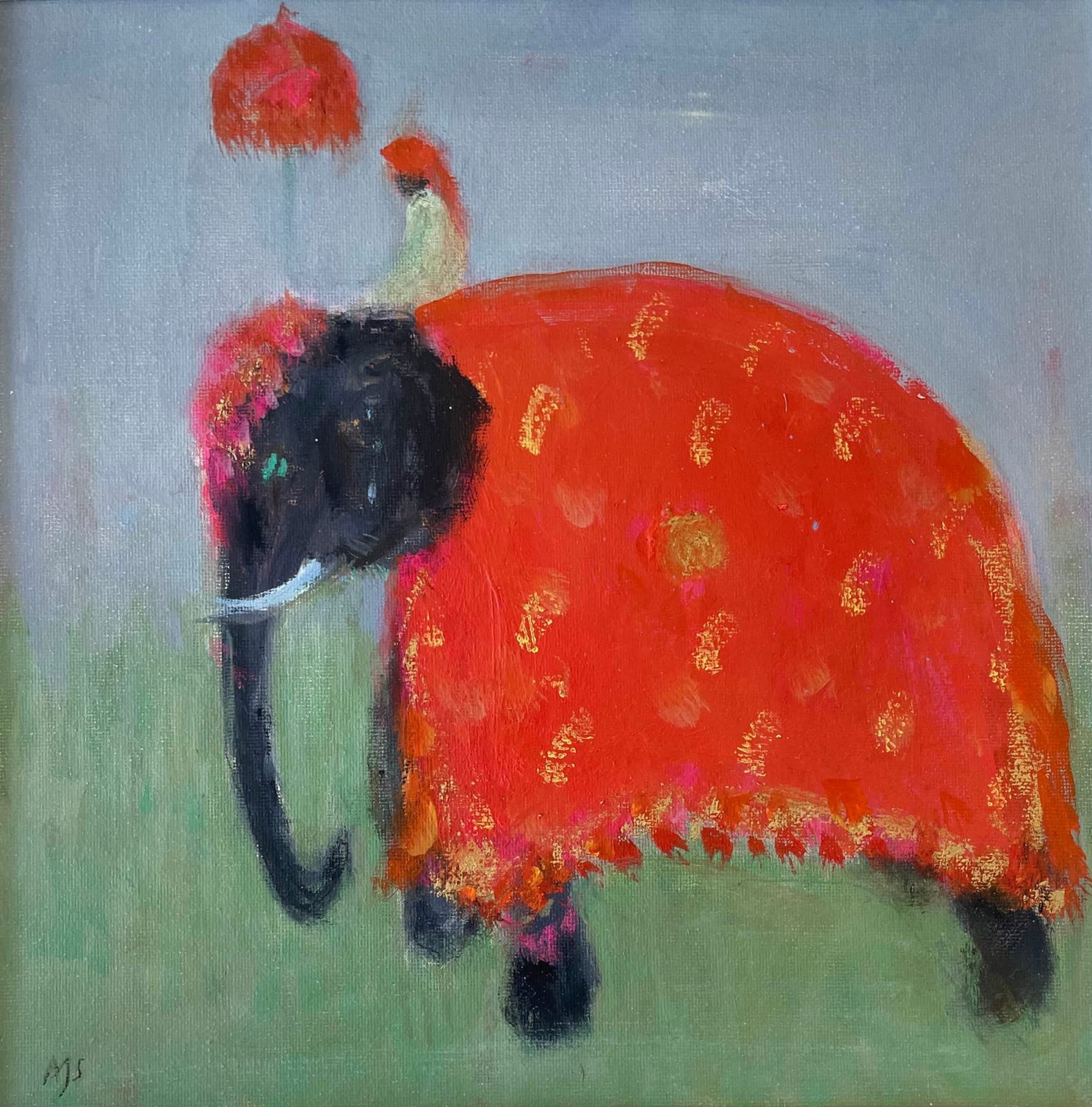 Ann Shrager, Elephant in Red and Gold
