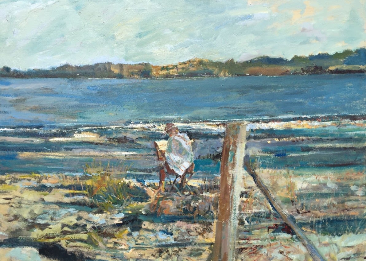 Tom Coates, Mary Painting after a Swim, Shelly Beach, Tasmania