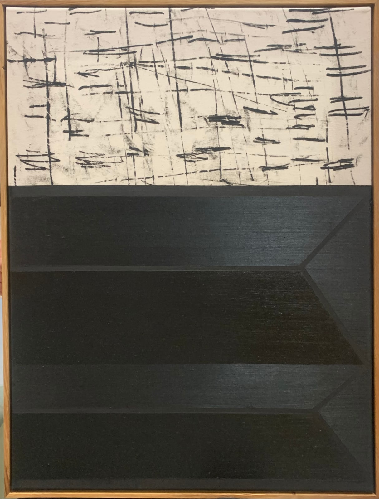 Søren Sejr, Composition black / Tapped scribble / Geometric shapes / Oilstick bottom, 2022