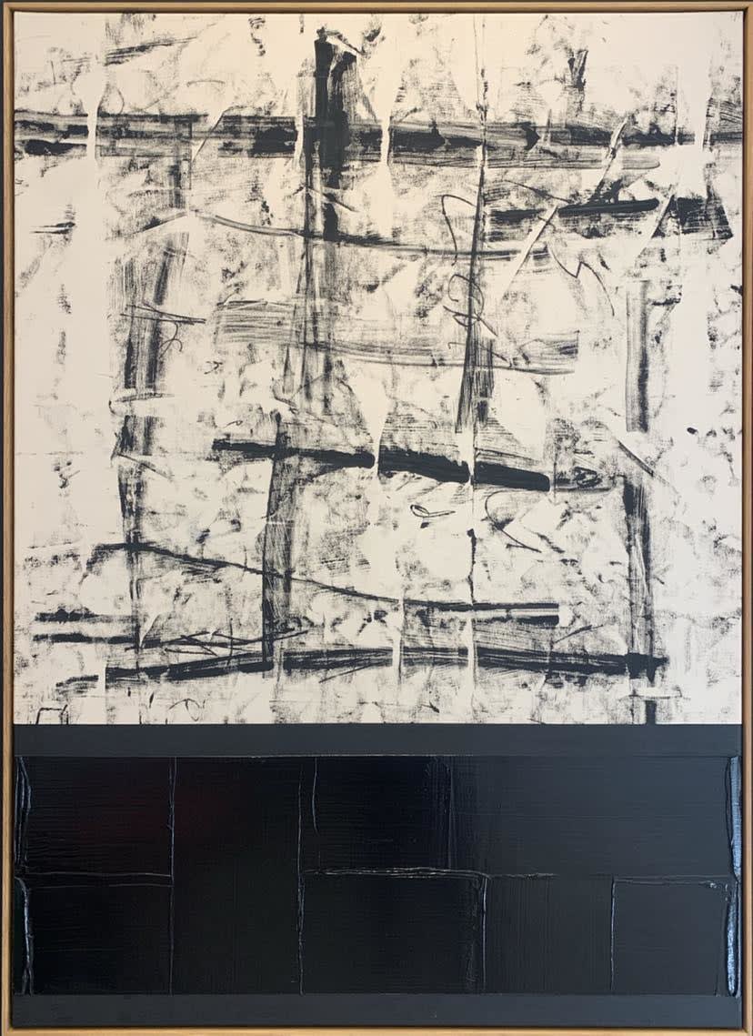 Søren Sejr, Composition black / Window tracks / Heavy gloss gel bottom, 2022