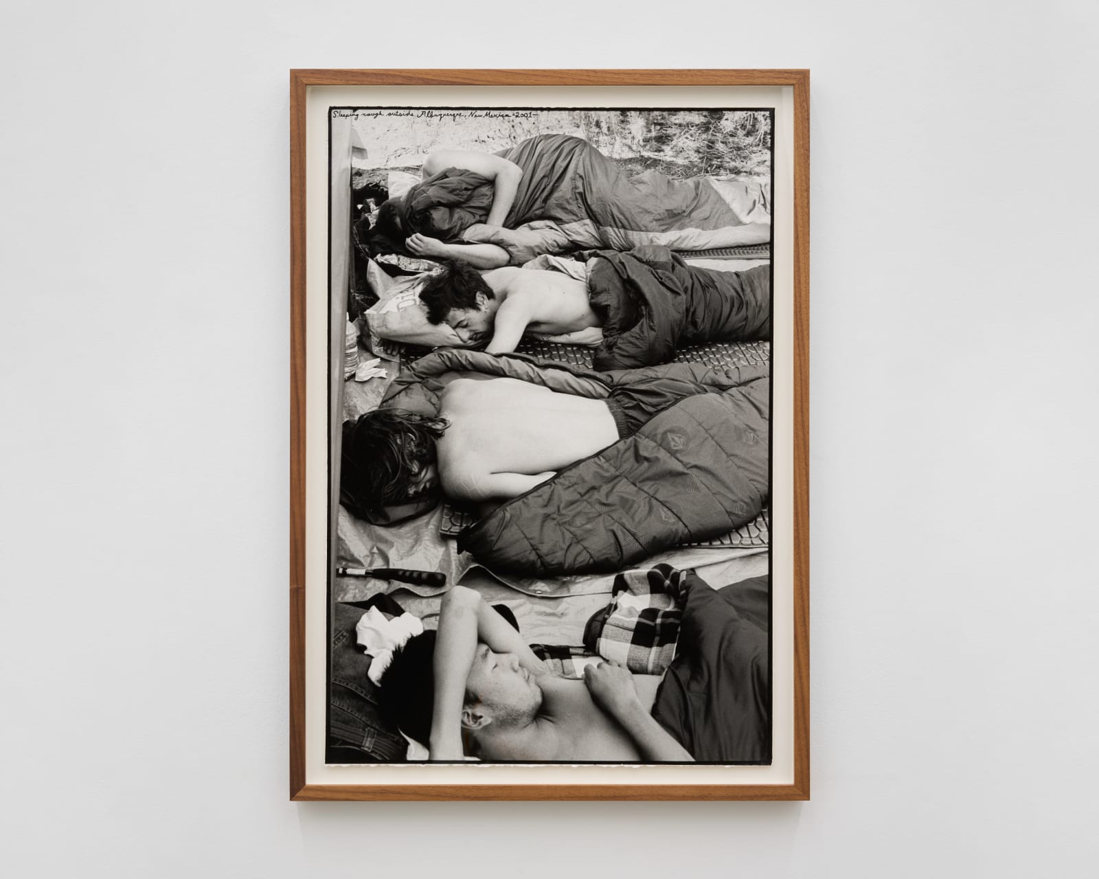 Ed Templeton, Geoff, Gabe, Frank, and Dave sleeping outside, New Mexico, 2001