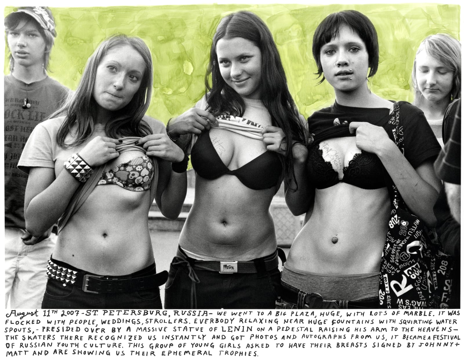 Ed Templeton, Fans show their autographed chests, St. Petersburg, Russia, 2007