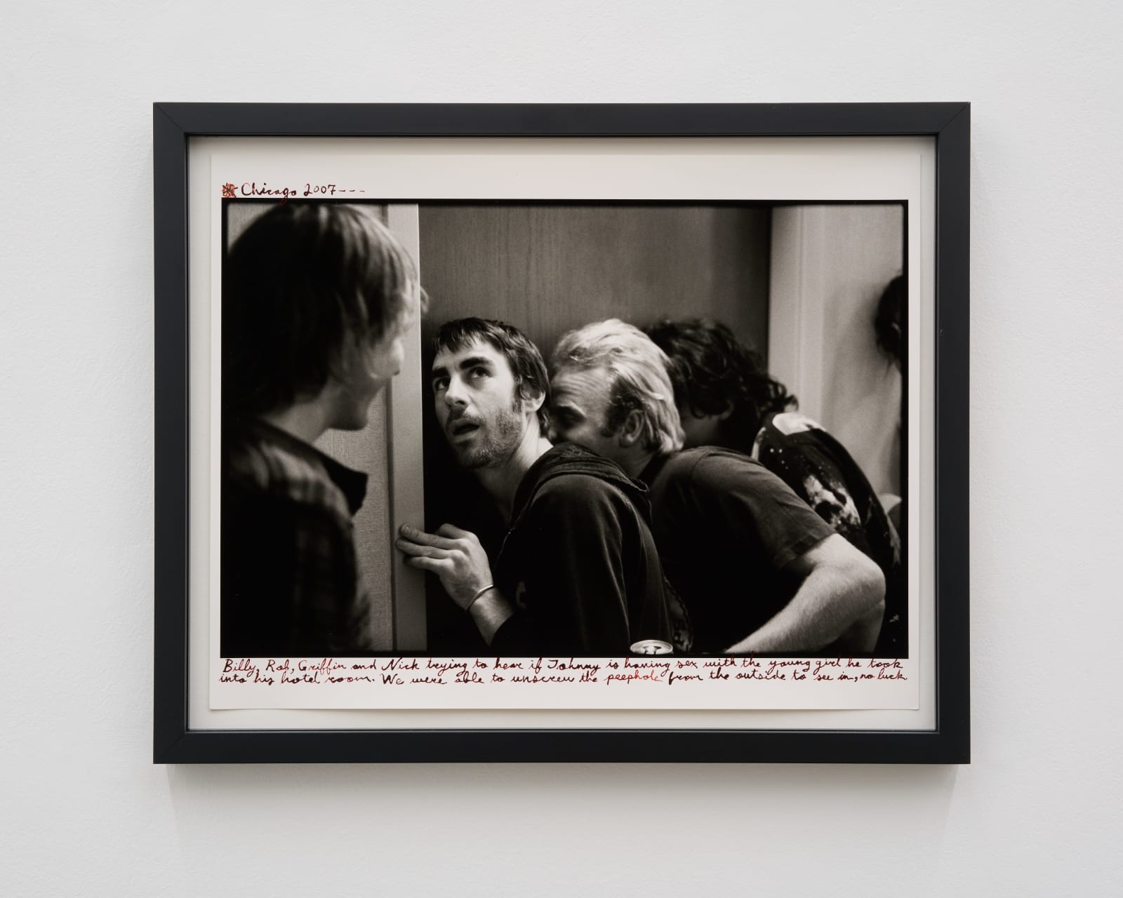 Ed Templeton, Rob, Billy, Griffin and Natelisten for sex sounds, Chicago, 2007