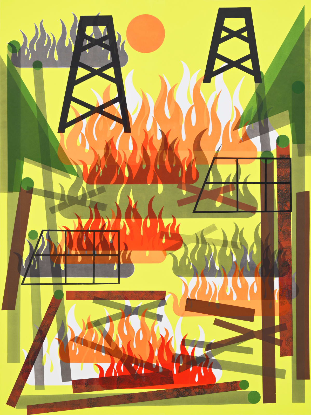 Nina Chanel Abney, All Day It Burned , 2025