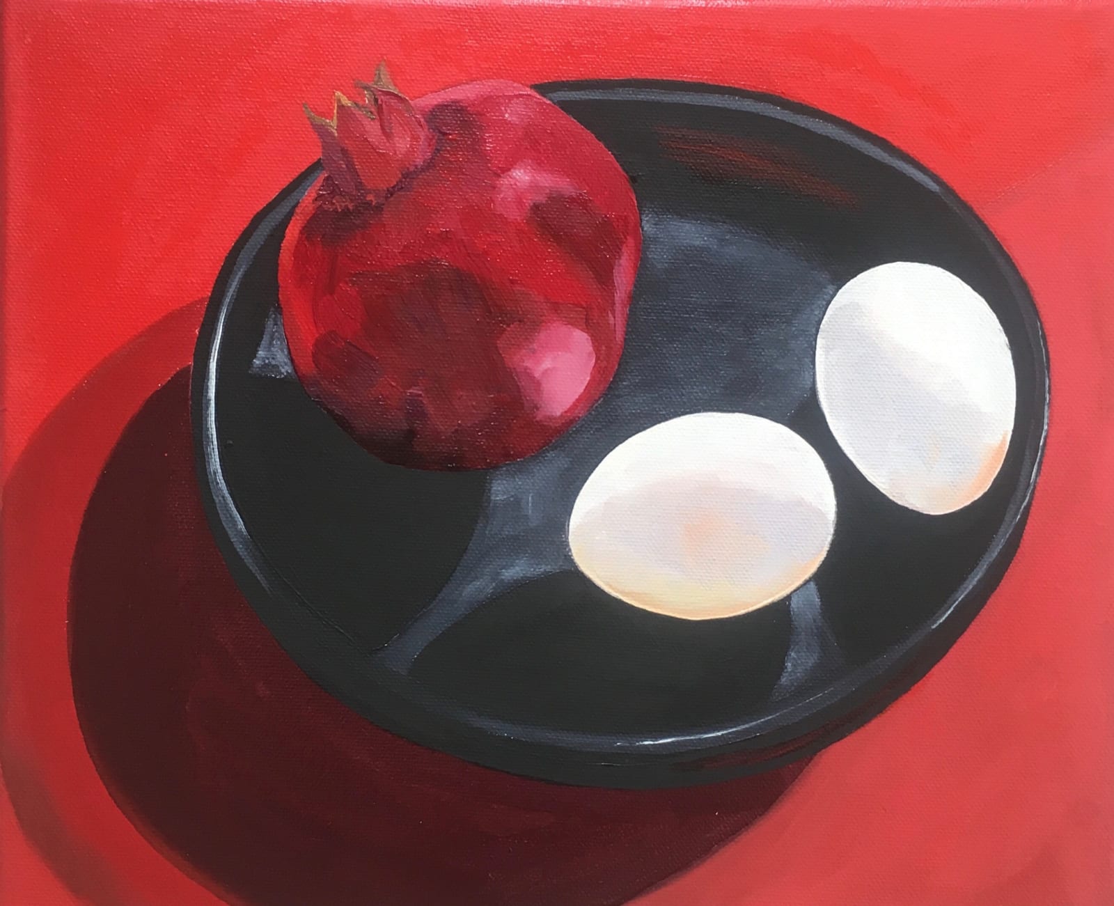 Flan Flanagan, Red, Black & White On Red - Pomegranate & Duck Eggs, 2019