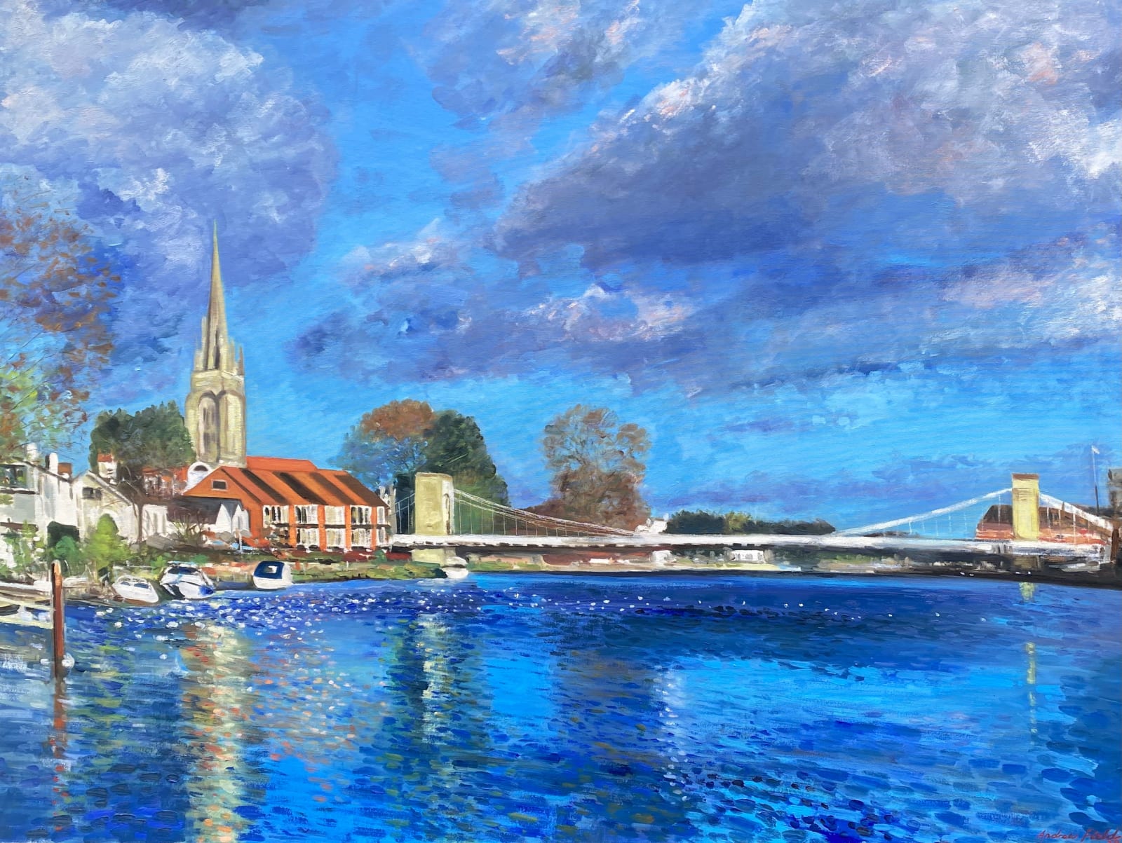 Andrew Field, Spring View Along The Thames in Marlow, 2024