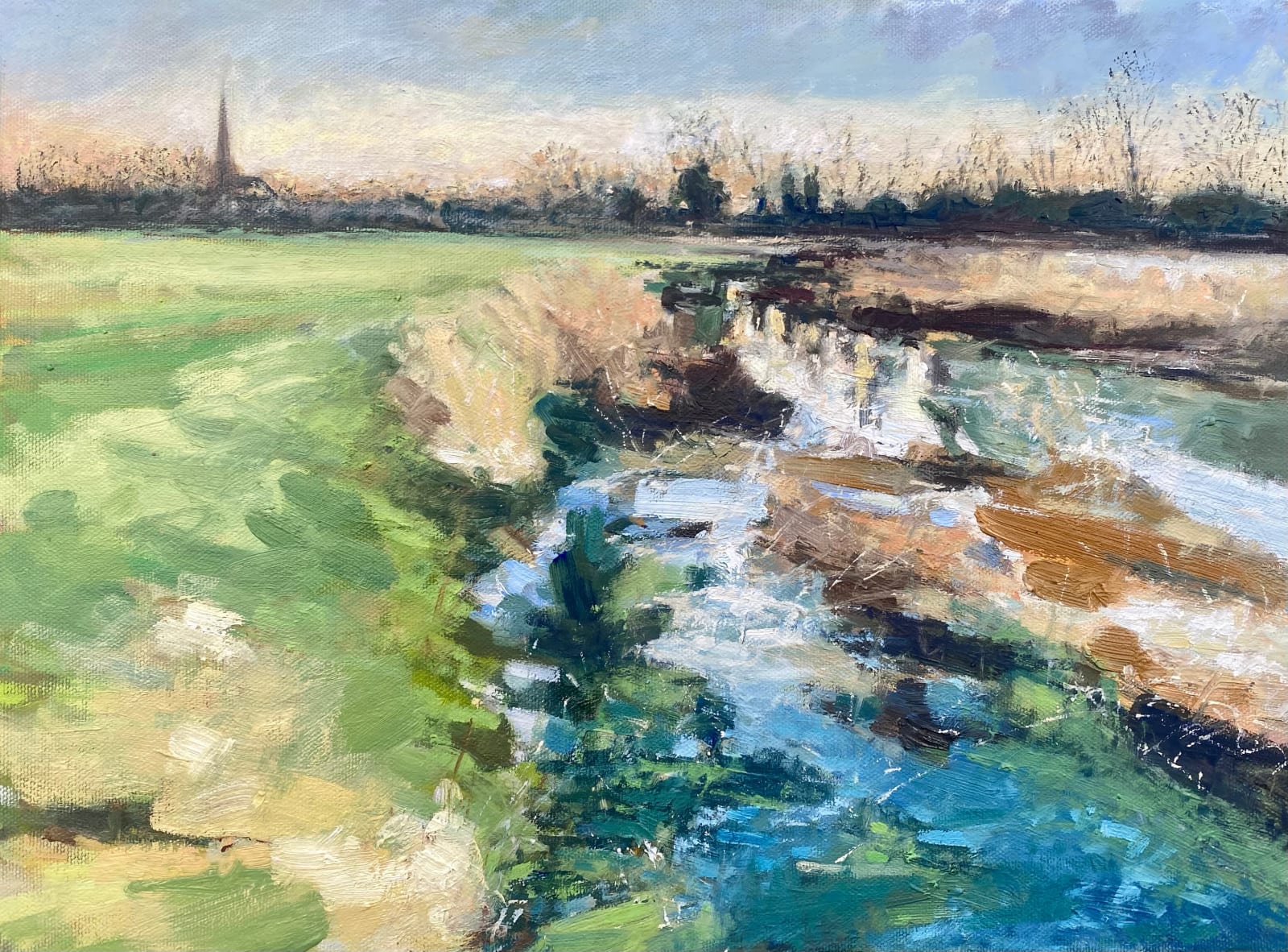 Andrew Field, Boxing Day Morning Along The Windrush Looking Towards Burford , 2023
