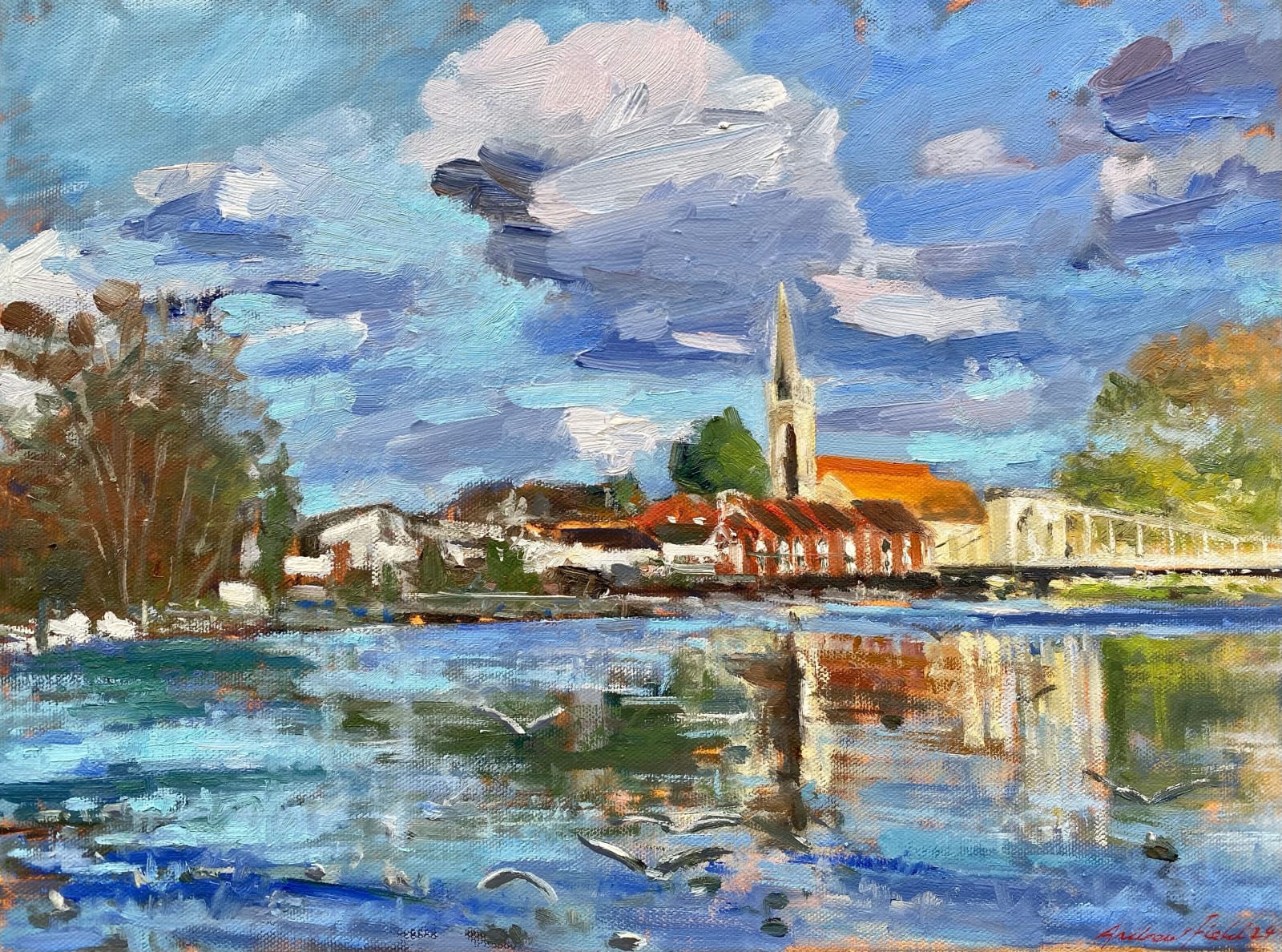 Andrew Field, River Thames At Marlow, 2024