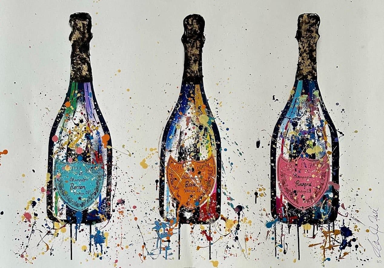 Three bottles on the wall