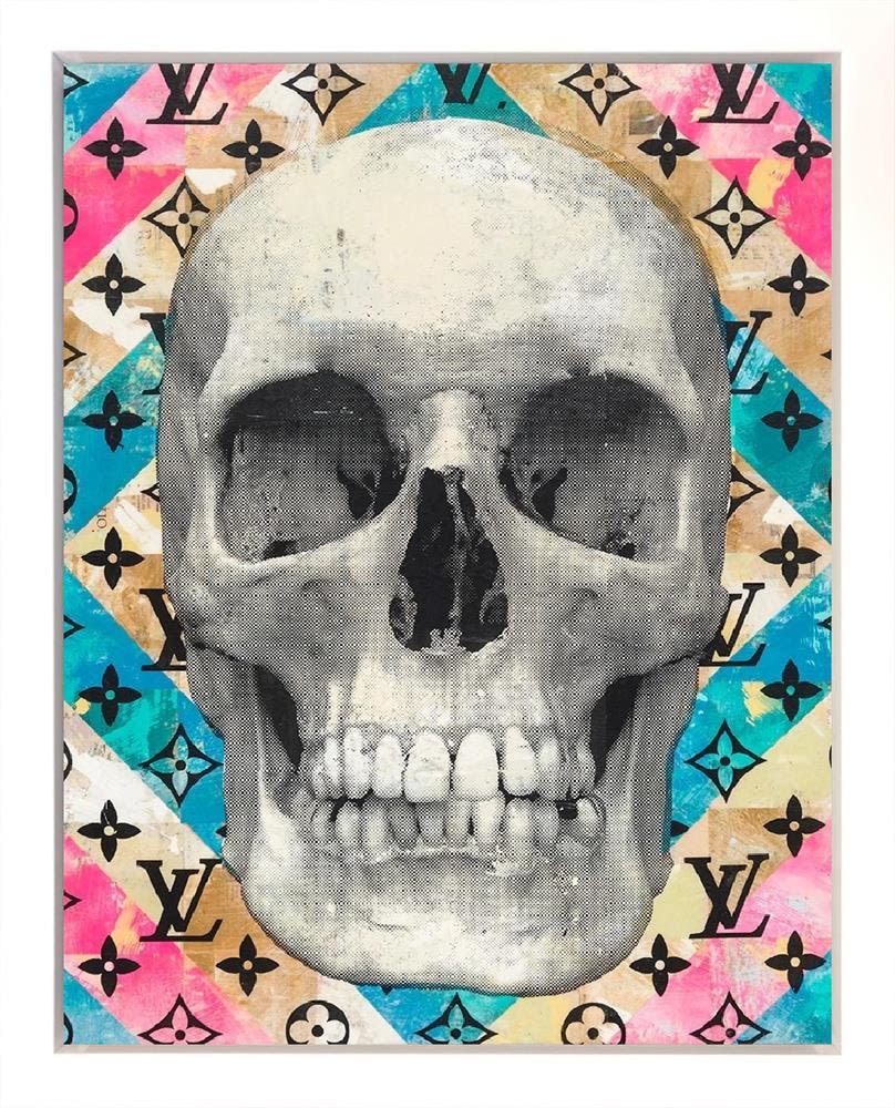 Rainbow skull on Louis Vuitton background