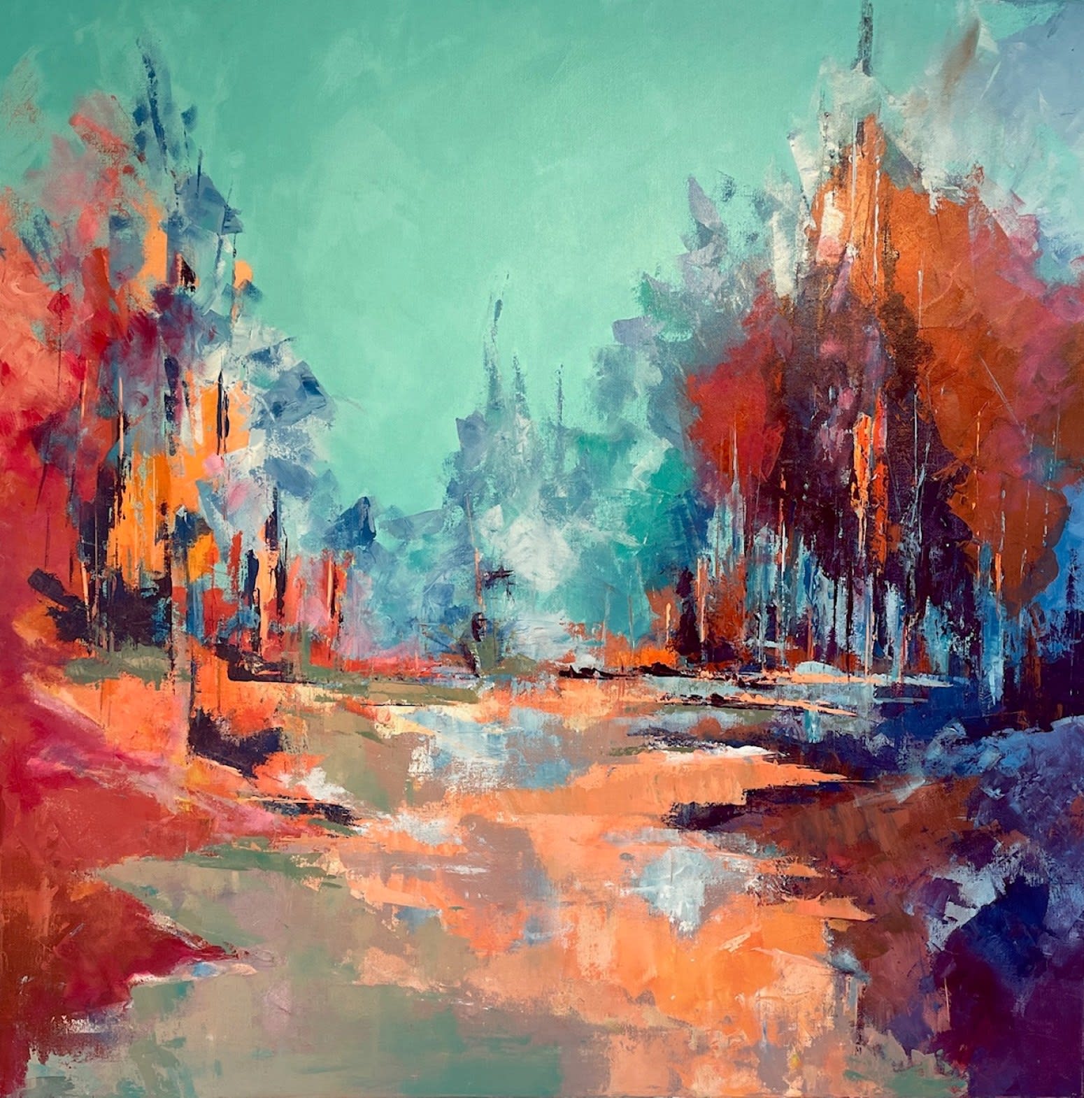 Abstract trees with Autumn tones 