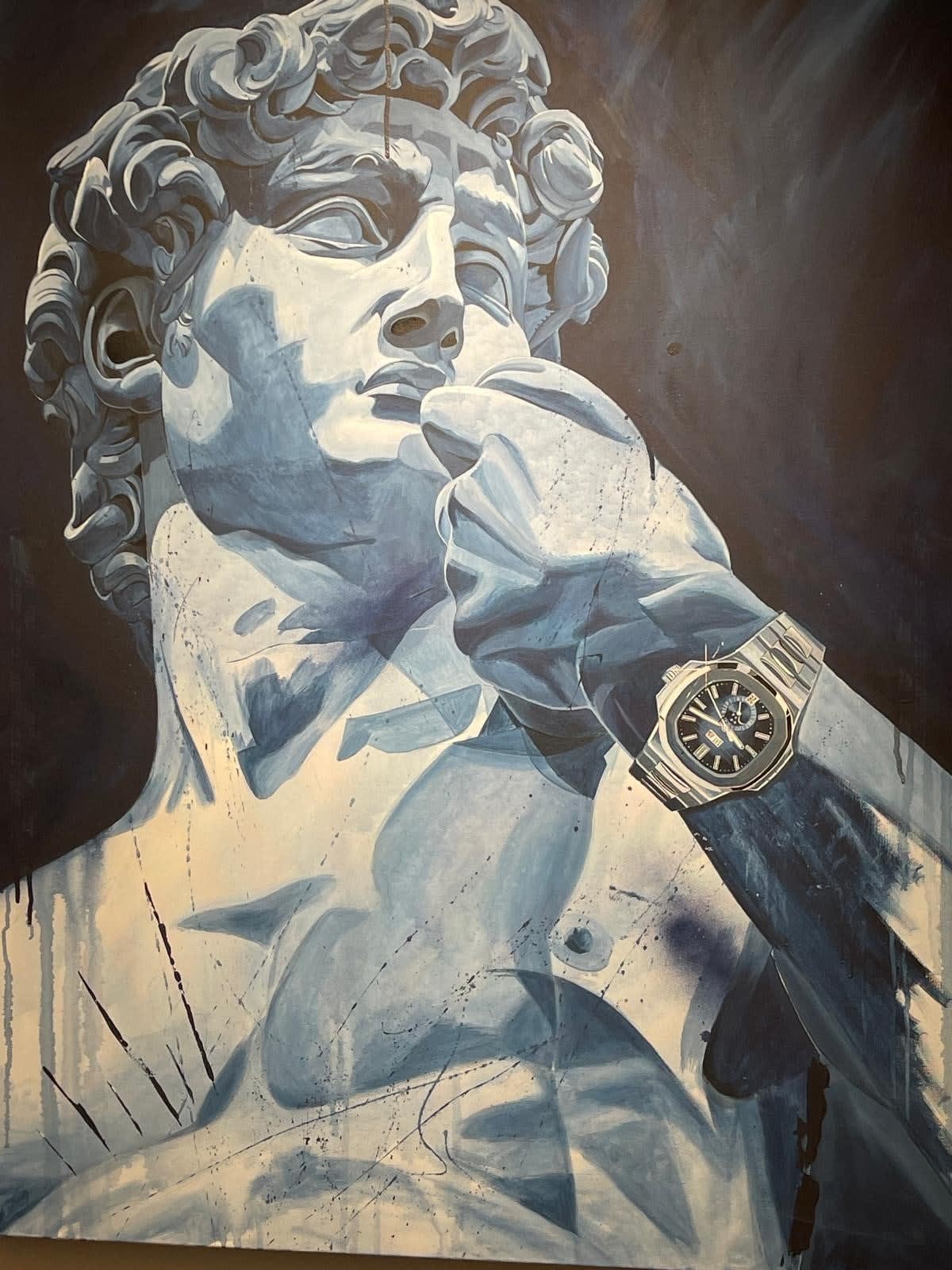 Michelangelo's David wearing watch